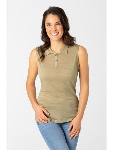 Super.natural Koszulka polo w kolorze khaki rozmiar: XS. Brązowe bluzki super.natural, xs, bez wzorów, z wełny, bez kołnierzyka, bez ramiączek. Za 108,99 zł.