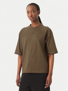 Reebok T-Shirt Reebok X Ewa Chodakowska Mila RK25977CCW Khaki Regular Fit. Brązowe t-shirty Reebok, m, bez wzorów, z bawełny, bez kołnierzyka, bez ramiączek. Za 79,99 zł.