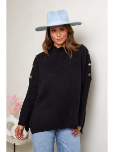 Soft Cashmere Sweter w kolorze czarnym rozmiar: 38/40. Czarne swetry oversize Soft Cashmere, bez wzorów, bez ramiączek. Za 120,93 zł.