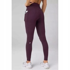 FABLETICS Damskie Legginsy Sportowe Wysoki Stan Oasis PureLuxe. Czerwone legginsy FABLETICS, bez wzorów, z elastanu, z podwyższonym stanem, długie. Za 299,99 zł.