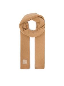 Calvin Klein Szalik Emblem LV04D8014G Beżowy. Brązowe rękawiczki Calvin Klein, bez wzorów, z kaszmiru. Za 599,99 zł.