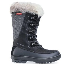 Śniegowce Helly Hansen. Czarne buty zimowe Helly Hansen, bez obcasa, bez zapięcia. Za 809,99 zł.
