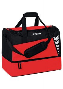 Torba sportowa z dolną przegrodą Erima Six Wings. Czarne torby podróżne i sportowe Erima, bez wzorów, z poliesteru, na ramię. Za 109,99 zł.