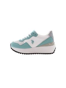U.S. Polo Assn. Sneakersy w kolorze biało-turkusowym rozmiar: 38. Białe trampki U.S. Polo Assn., bez wzorów, bez zapięcia. Za 241,56 zł.