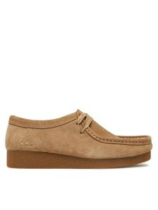 Clarks Półbuty WallabeeEvoSh 261747474 Beżowy. Brązowe półbuty Clarks, bez wzorów, ze skóry, bez obcasa, na płaskiej podeszwie, bez zapięcia. Za 349,99 zł.