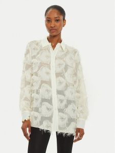 Marella Koszula Douglas 2423116022 Écru Regular Fit. Koszule Marella, bez wzorów, z syntetyku, bez kołnierzyka, bez ramiączek. Za 399,99 zł.