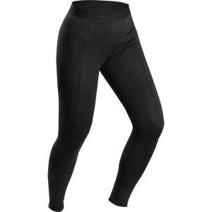 Legginsy trekkingowe damskie Forclaz MT500 merino. Czarne legginsy FORCLAZ, bez wzorów, z dzianiny. Za 179,99 zł.