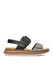 Remonte Sandały CEO-D1J53-02 Czarny. Czarne sandały Remonte, bez wzorów, ze skóry, bez obcasa, na płaskiej podeszwie, bez zapięcia. Za 379,99 zł.