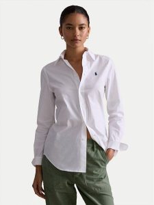 Polo Ralph Lauren Koszula 211941509002 Biały Slim Fit. Białe koszule Polo Ralph Lauren, bez wzorów, z bawełny, bez kołnierzyka, bez ramiączek. Za 489,99 zł.