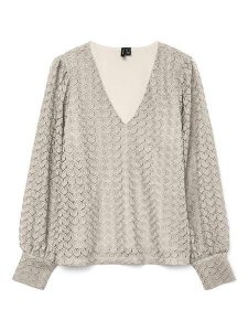 Vero Moda Bluzka w kolorze beżowym rozmiar: XXL. Brązowe bluzki Vero Moda, xxl, bez wzorów, z koronki, bez kołnierzyka, bez ramiączek. Za 74,63 zł.