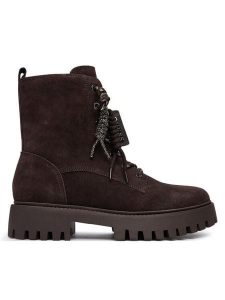 Guess Trapery FLFFIZ SUE10 Beżowy ciemny. Brązowe buty zimowe Guess, ze skóry, bez obcasa, bez zapięcia. Za 674,99 zł.