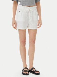 Tommy Jeans Szorty materiałowe DW0DW20360 Écru Regular Fit. Szorty Tommy Jeans, bez wzorów, z bawełny. Za 219,99 zł.