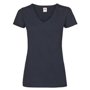 Koszulka Z Dekoltem W Szpic Dla Kobiet. Niebieskie bluzki FRUIT OF THE LOOM, l, bez wzorów, sportowe, bez kołnierzyka, bez ramiączek. Za 33,99 zł.