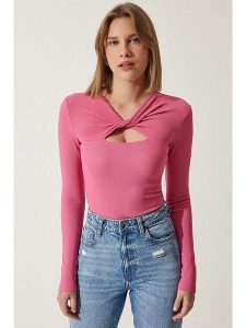 Happiness Istanbul Koszulka w kolorze jasnoróżowym rozmiar: 36. Różowe bluzki Happiness Istanbul, bez wzorów, bez kołnierzyka, bez ramiączek. Za 52,99 zł.