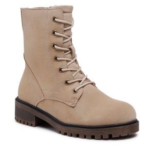 Trapery Clara Barson. Brązowe buty zimowe Clara Barson, bez obcasa, bez zapięcia. Za 119,99 zł.