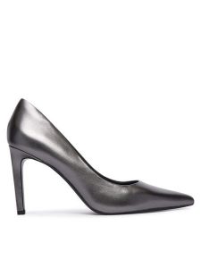 Calvin Klein Szpilki Ess Stiletto 90 Met Lth HW0HW03436 Szary ciemny. Szare szpilki Calvin Klein, bez wzorów, ze skóry, bez obcasa. Za 649,99 zł.