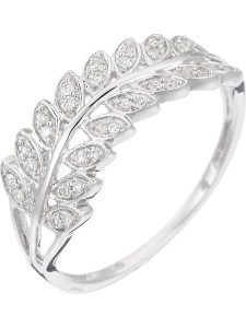 Maison héritage PARIS Złoty pierścionek "Feuillage Lumineux" z diamentami rozmiar: 52. Szare pierścionki Maison héritage PARIS, z diamentem, złote. Za 1 217,99 zł.