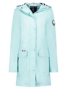 Geographical Norway Parka "Curieuse" w kolorze turkusowym rozmiar: S. Niebieskie płaszcze Geographical Norway, s, z aplikacjami, bez kaptura. Za 197,45 zł.