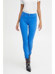 B.young Dżinsy - Slim fit - w kolorze niebieskim rozmiar: W28/L30. Niebieskie jeansy b.young, z aplikacjami, ze skóry. Za 100,99 zł.