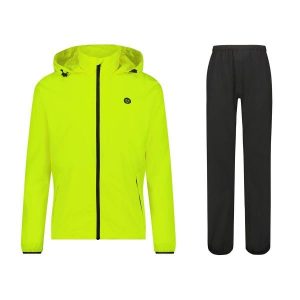 GO Rain Suit Essential Neon Yellow. Żółte kombinezony AGU, m, bez wzorów, z materiału, biznesowe, bez kołnierzyka, bez ramiączek, krótkie. Za 471,30 zł.