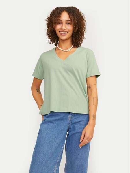 JJXX T-Shirt Annie 12255655 Zielony Regular Fit. Zielone t-shirty JJXX, xs, bez wzorów, z bawełny, bez kołnierzyka, bez ramiączek. Za 49,99 zł.