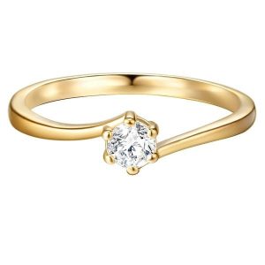 Trilani Pierscionek aus Sterling Silber in Gelbgold mit Zirkonia Pierścionki 1 ct Damski. Białe pierścionki Trilani, z cyrkonią, pozłacane. Za 209,99 zł.