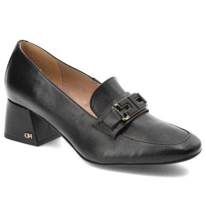 Czarne Półbuty Chebello Damskie Eleganckie Obuwie. Czarne półbuty CheBello, bez wzorów, ze skóry, bez obcasa, na obcasie, bez zapięcia. Za 449,00 zł.