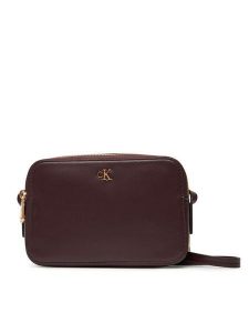 Calvin Klein Torebka Ck Camera Bag LV04F3173G Bordowy. Czerwone listonoszki Calvin Klein, bez wzorów, ze skóry, bez dodatków. Za 269,99 zł.