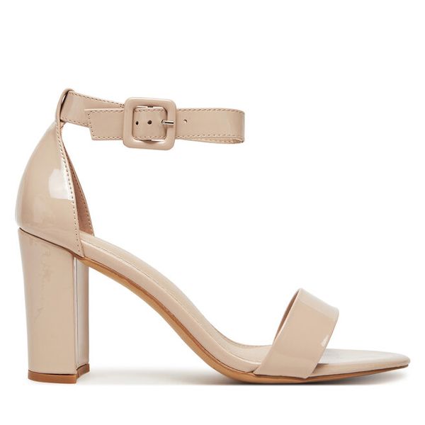 Sandały JENNY. Brązowe sandały Jenny, bez wzorów, bez obcasa, na słupku, bez zapięcia. Za 129,99 zł.