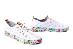 ARTIKER RELAKS 58C0597 white/yellow, półbuty damskie. Białe półbuty Artiker Relaks, na lato, bez wzorów, ze skóry, bez obcasa, bez zapięcia. Za 165,67 zł.