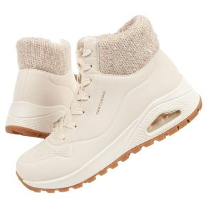 Buty damskie Skechers Uno Rugged. Białe buty trekkingowe Skechers, ze skóry, bez zapięcia. Za 399,00 zł.