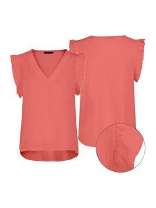 Eight2Nine Bluzka w kolorze czerwonym rozmiar: L/XL. Czerwone bluzki Eight2Nine, l, bez wzorów, bez kołnierzyka, bez ramiączek. Za 87,95 zł.