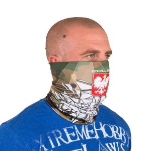 Komin na szyję do biegania dla dorosłych EXTREME HOBBY POLSKA CAMO. Zielone szaliki EXTREME HOBBY, bez wzorów, z elastanu. Za 49,00 zł.