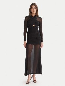 Bardot Sukienka wieczorowa Veria 59987DB Czarny Slim Fit. Czarne sukienki Bardot, bez wzorów, z syntetyku, wizytowe, bez kołnierzyka, bez ramiączek. Za 639,99 zł.