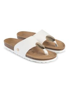 Sunbay Japonki "Maria" w kolorze białym rozmiar: 40. Białe klapki Sunbay, z aplikacjami, z otwartym noskiem, bez obcasa. Za 174,95 zł.