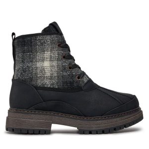 Trapery Roxy. Czarne buty zimowe Roxy, bez obcasa, bez zapięcia. Za 579,99 zł.