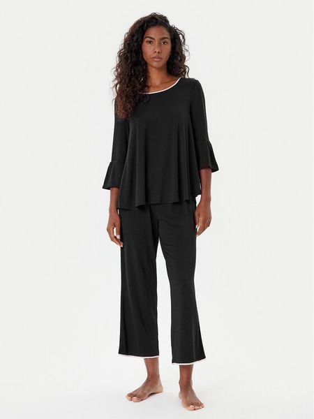 Kate Spade Piżama KSI01506 Czarny Regular Fit. Czarne piżamy Kate Spade, bez wzorów, bez ramiączek. Za 289,99 zł.