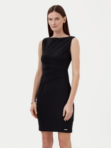 Calvin Klein Sukienka codzienna K20K208433 Czarny Regular Fit. Czarne kombinezony Calvin Klein, bez wzorów, z syntetyku, wizytowe, bez kołnierzyka, bez ramiączek. Za 459,99 zł.