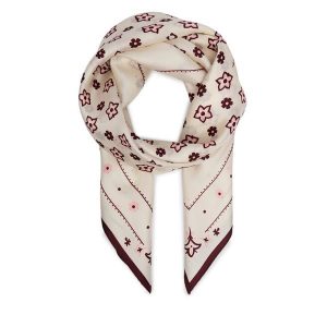 Chusta jedwabna Coach. Białe apaszki i chusty Coach, bez wzorów, z jedwabiu. Za 399,99 zł.