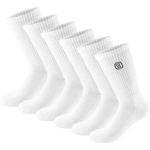 BRUBAKER skarpety sportowe 6 par unisex oddychające retro - Biały. Białe skarpetki X2, bez wzorów. Za 122,99 zł.