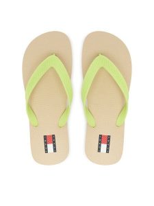Tommy Jeans Japonki Tjw Logo Summer Sandal EN0EN02979 Żółty. Żółte klapki Tommy Jeans, bez wzorów, z jeansu, bez obcasa. Za 129,99 zł.