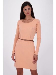 Alife and kickin Sukienka "Ellin" w kolorze brzoskwiniowym rozmiar: XS. Pomarańczowe sukienki Alife and Kickin, xs, bez wzorów, ze skóry, bez kołnierzyka, bez ramiączek, mini. Za 82,99 zł.
