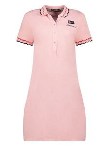 Geographical Norway Sukienka polo "Jamaela" w kolorze jasnoróżowym rozmiar: XL. Różowe sukienki Geographical Norway, xl, bez wzorów, bez kołnierzyka, bez ramiączek, mini. Za 74,81 zł.