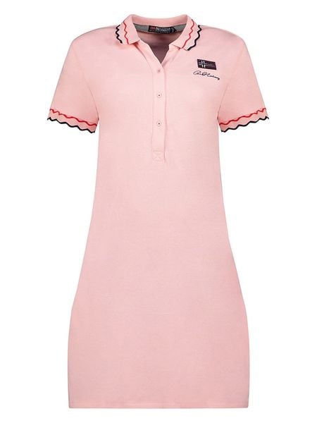 Geographical Norway Sukienka polo "Jamaela" w kolorze jasnoróżowym rozmiar: XL. Różowe sukienki Geographical Norway, xl, bez wzorów, bez kołnierzyka, bez ramiączek, mini. Za 82,83 zł.