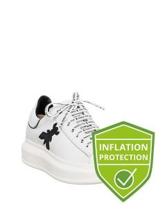 Patrizia Pepe Skórzane sneakersy w kolorze białym rozmiar: 38. Białe trampki Patrizia Pepe, bez wzorów, ze skóry, bez zapięcia. Za 436,95 zł.