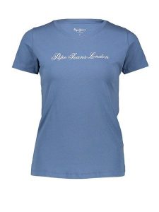 Pepe Jeans Koszulka w kolorze niebieskim rozmiar: M. Niebieskie bluzki Pepe Jeans, m, bez wzorów, z jeansu, bez kołnierzyka, bez ramiączek. Za 83,42 zł.