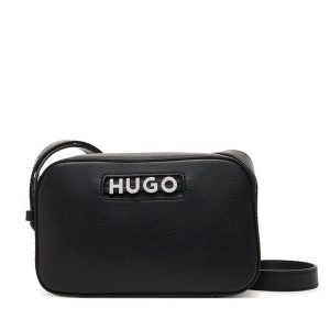 Torebka HUGO. Czarne listonoszki Hugo, bez wzorów, bez dodatków. Za 379,99 zł.
