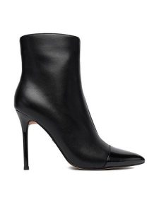 Nine West Botki CEO-MAYA-01 Czarny. Czarne botki Nine West, bez wzorów, z materiału, bez obcasa, na szpilce, bez zapięcia. Za 239,99 zł.