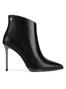 Eva Minge Botki ASSIA-SLT2518-0501 Czarny. Czarne botki Eva Minge, bez wzorów, ze skóry, bez obcasa, na szpilce, bez zapięcia. Za 439,99 zł.