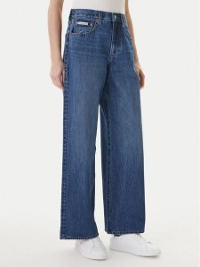 Calvin Klein Jeans Jeansy LV047F727G Granatowy Wide Leg. Niebieskie jeansy Calvin Klein Jeans, bez wzorów, z bawełny. Za 409,99 zł.